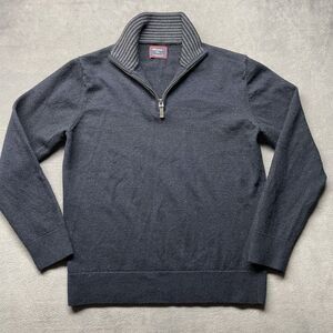 UNTUCKit Extrafine Merino Wool Men's Pullover 1/4 Zip Sweater. Small.black